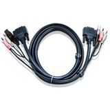 (€7,98*/1m) 5.00m ATEN Technology KVM Verbindungskabel DVI 18+1 Stecker + USB A + 2x3.5mm auf DVI 18+1 Stecker + USB B + 2x3.5mm Schwarz