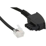 (€1,30*/1m) 3.00m InLine TAE-F Anschlusskabel TAE-F Stecker auf Western 6/2 DEC Stecker Schwarz